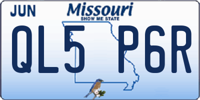 MO license plate QL5P6R