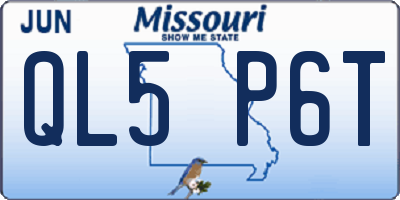 MO license plate QL5P6T