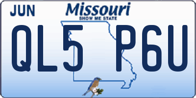 MO license plate QL5P6U