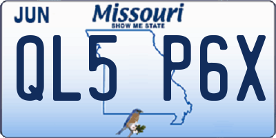 MO license plate QL5P6X