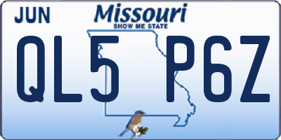 MO license plate QL5P6Z