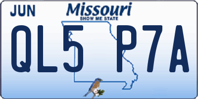 MO license plate QL5P7A