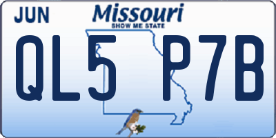 MO license plate QL5P7B
