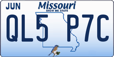 MO license plate QL5P7C