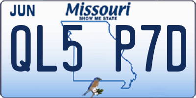 MO license plate QL5P7D