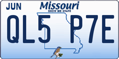 MO license plate QL5P7E