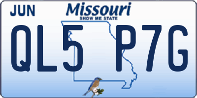 MO license plate QL5P7G