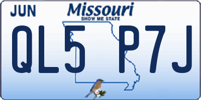 MO license plate QL5P7J