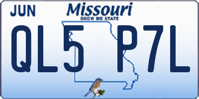 MO license plate QL5P7L