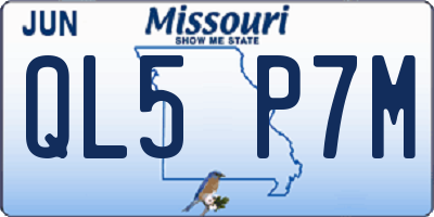MO license plate QL5P7M