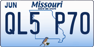 MO license plate QL5P7O