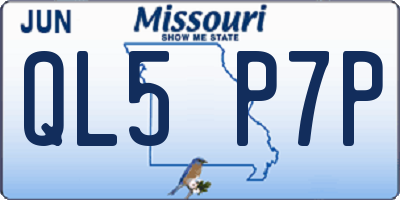 MO license plate QL5P7P