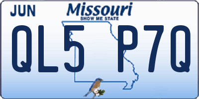 MO license plate QL5P7Q