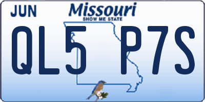 MO license plate QL5P7S
