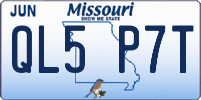 MO license plate QL5P7T