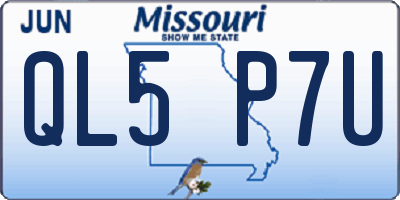 MO license plate QL5P7U
