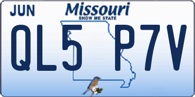 MO license plate QL5P7V