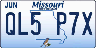MO license plate QL5P7X