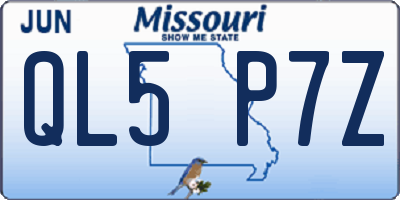 MO license plate QL5P7Z