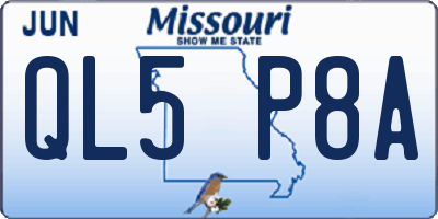 MO license plate QL5P8A