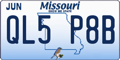 MO license plate QL5P8B
