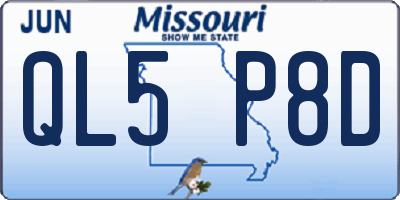 MO license plate QL5P8D