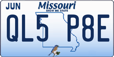 MO license plate QL5P8E