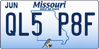MO license plate QL5P8F