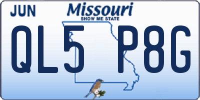 MO license plate QL5P8G