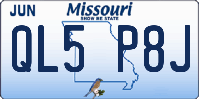 MO license plate QL5P8J