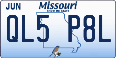 MO license plate QL5P8L