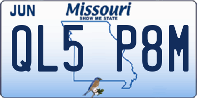 MO license plate QL5P8M