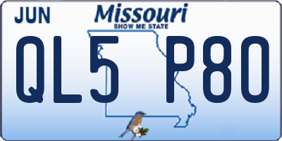 MO license plate QL5P8O
