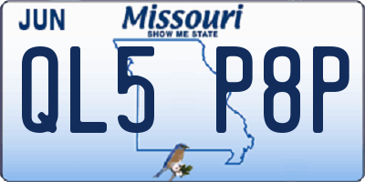 MO license plate QL5P8P