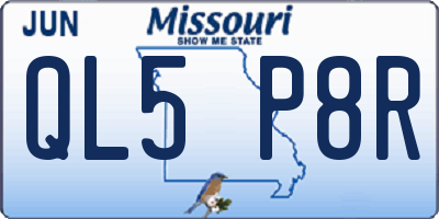 MO license plate QL5P8R