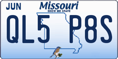 MO license plate QL5P8S
