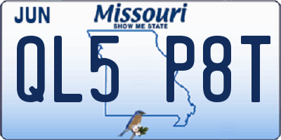 MO license plate QL5P8T