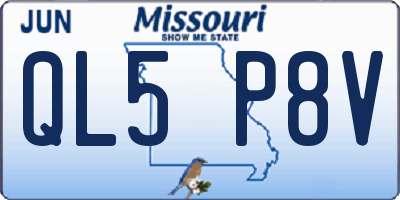 MO license plate QL5P8V