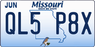 MO license plate QL5P8X