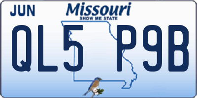 MO license plate QL5P9B