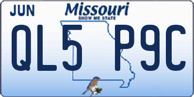 MO license plate QL5P9C