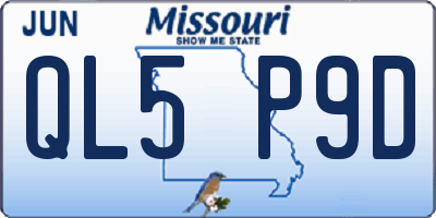 MO license plate QL5P9D