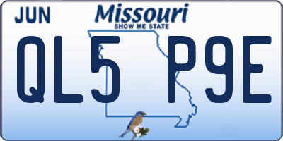 MO license plate QL5P9E