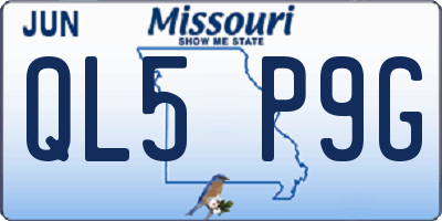 MO license plate QL5P9G