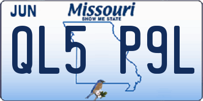 MO license plate QL5P9L