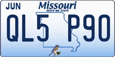 MO license plate QL5P9O