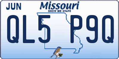 MO license plate QL5P9Q