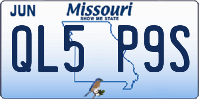 MO license plate QL5P9S