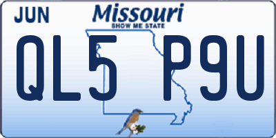 MO license plate QL5P9U