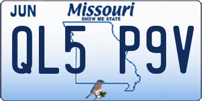 MO license plate QL5P9V